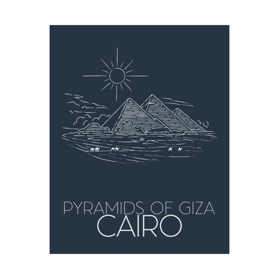 Pyramids of Giza Blue or White - Premium Matte Minimalist Travel Poster - image3